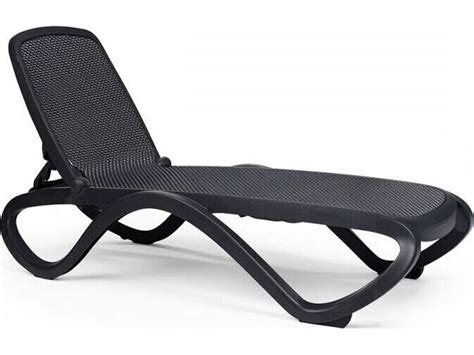 Nardi Omega Fiberglass Resin Antracite / Antracite Chaise Lounge.